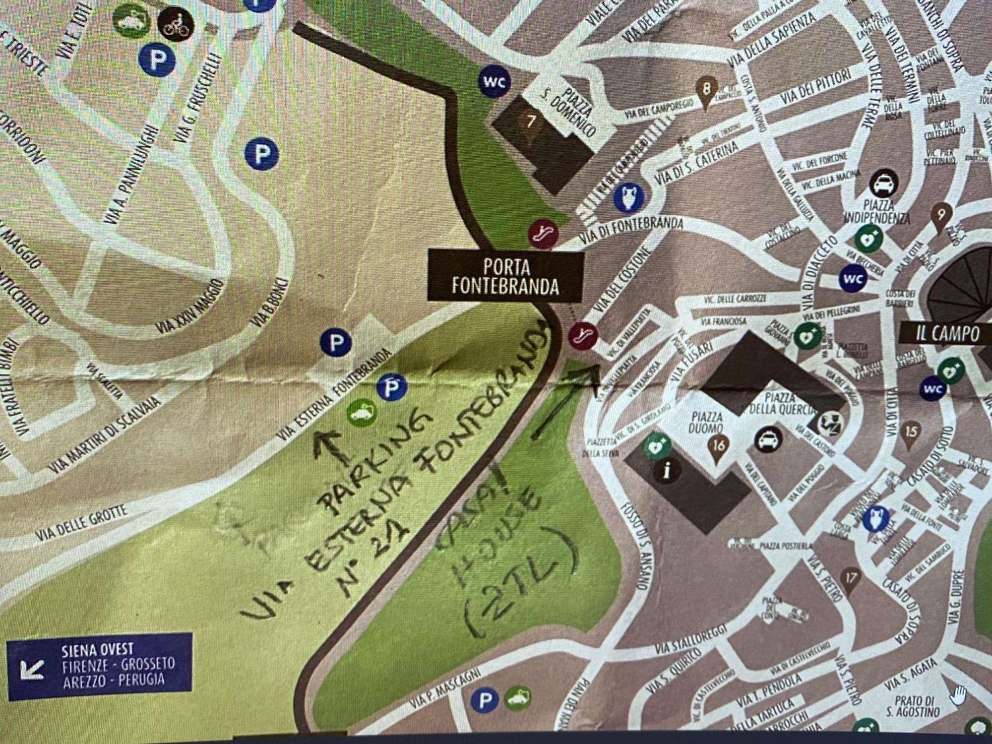 Loft Vicolo Di Vallepiatta 2 Min Piazza Del Campo Con Parcheggio Siena Eksteriør billede